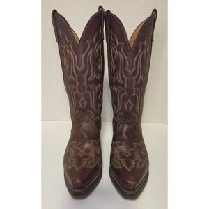 Laredo Women Runaway Brown Leather Western Cowboy Boots Snip Toe 5404 Size 6.5 M